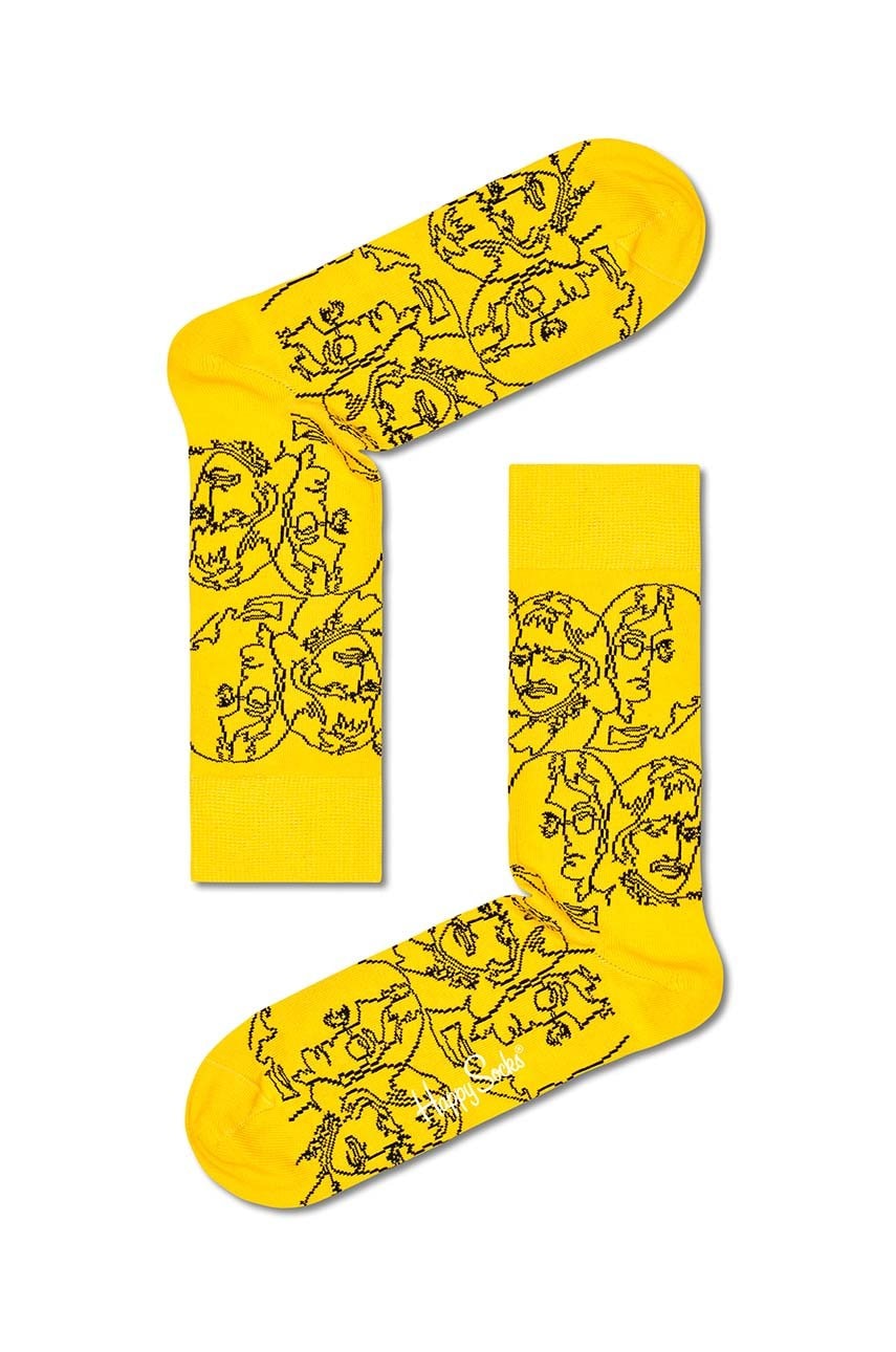 Happy socks sosete the beatles culoarea galben