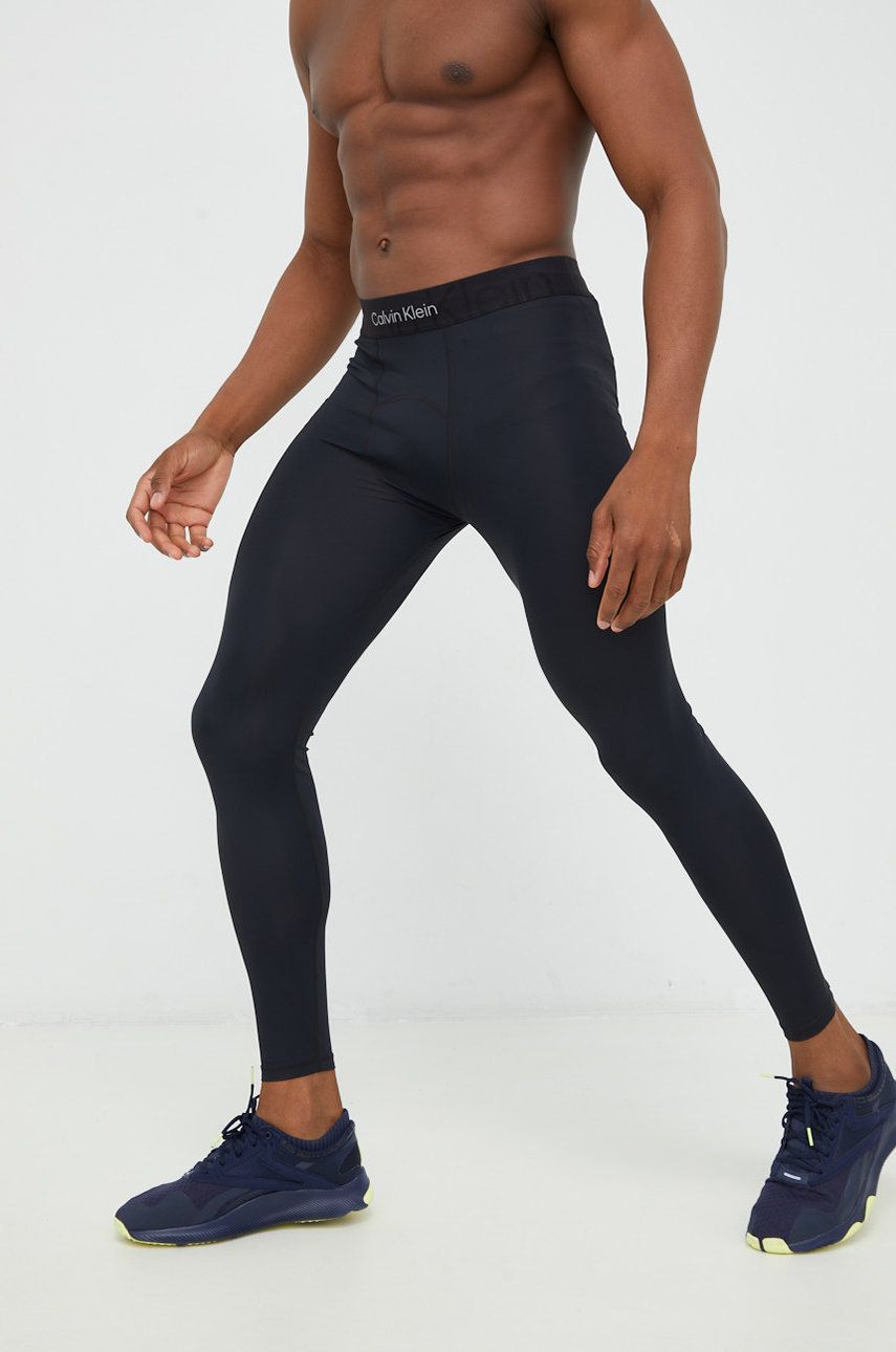 Calvin Klein Performance legginsy treningowe Monolith Reflective męskie kolor czarny gładkie
