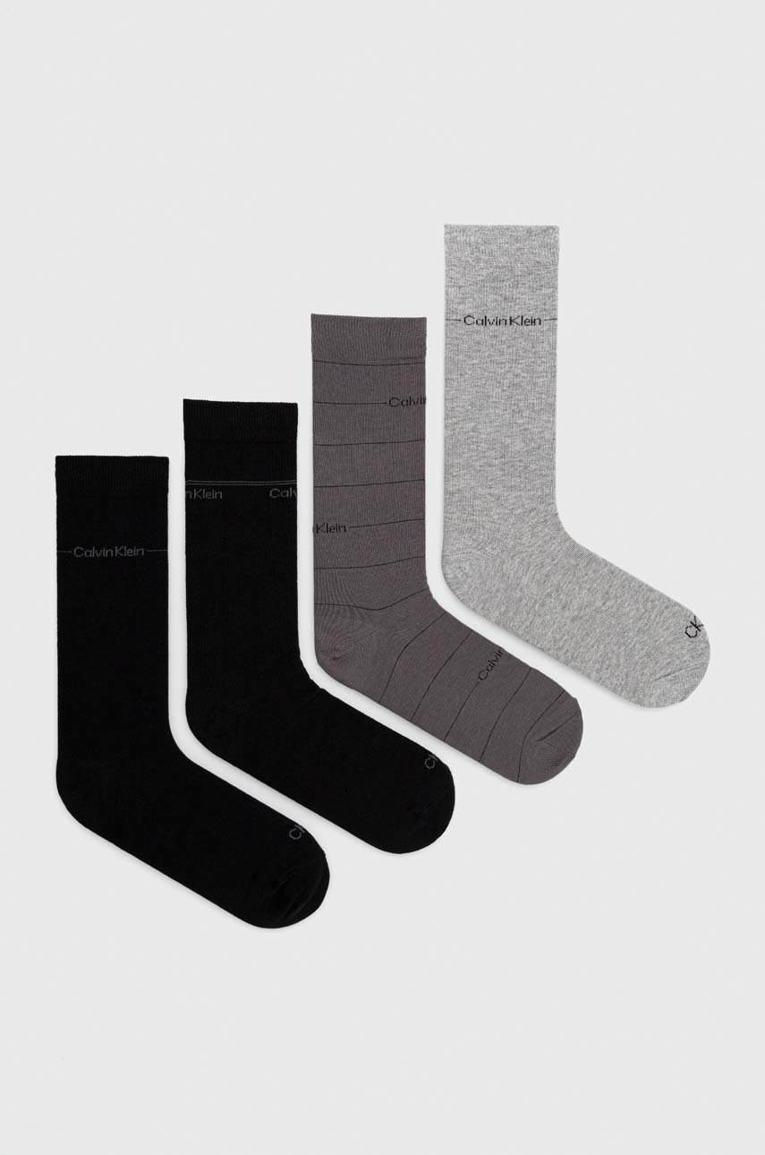 

Чорапи Calvin Klein (4 чифта) в сиво, Сив