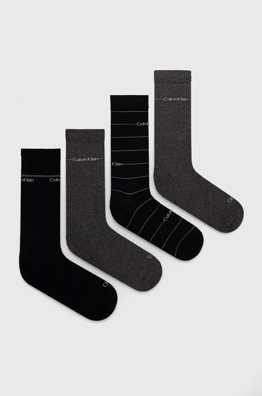 

Чорапи Calvin Klein (4 чифта) в черно, Черен