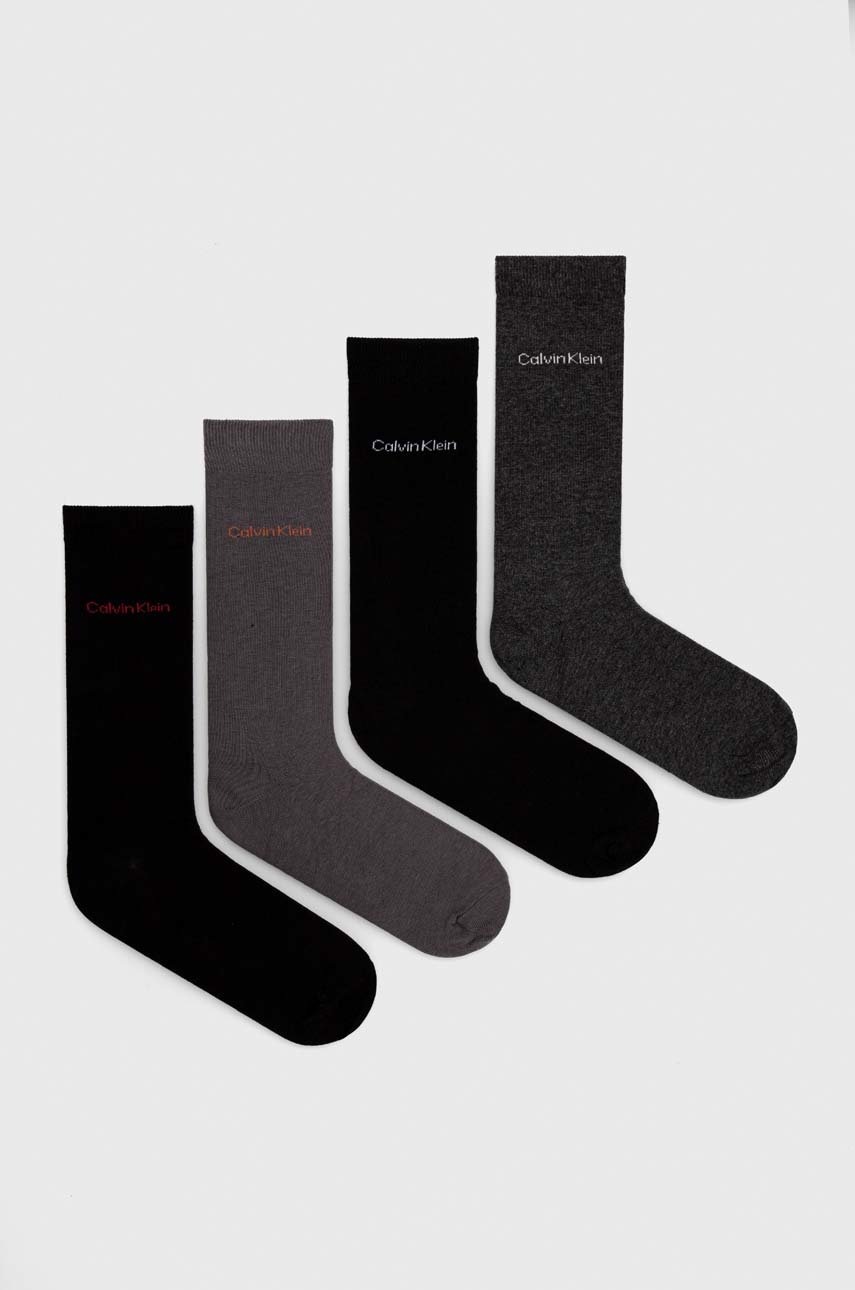 

Чорапи Calvin Klein (4 чифта) в сиво, Сив
