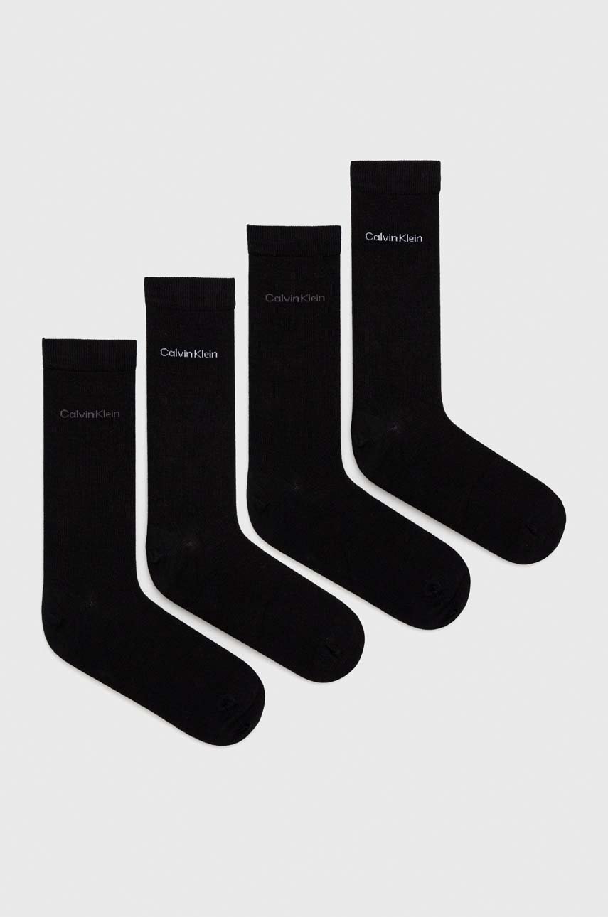 

Чорапи Calvin Klein (4 чифта) в черно, Черен
