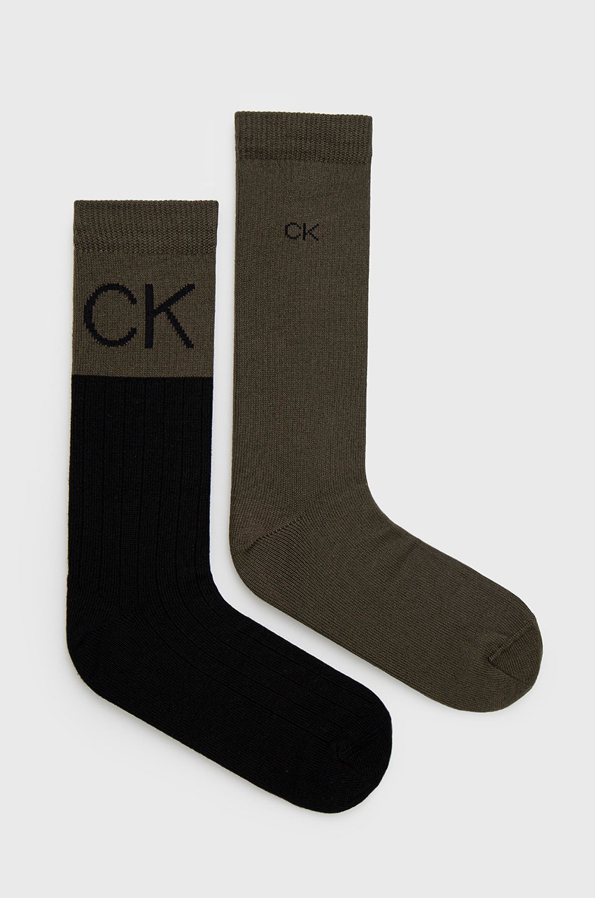 

Чорапи Calvin Klein в зелено, Зелен