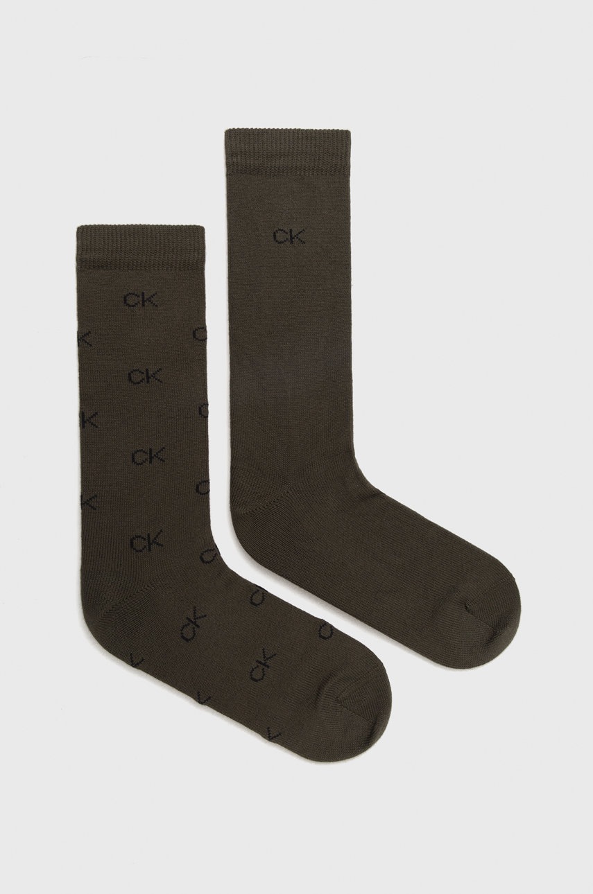 

Чорапи Calvin Klein в зелено, Зелен
