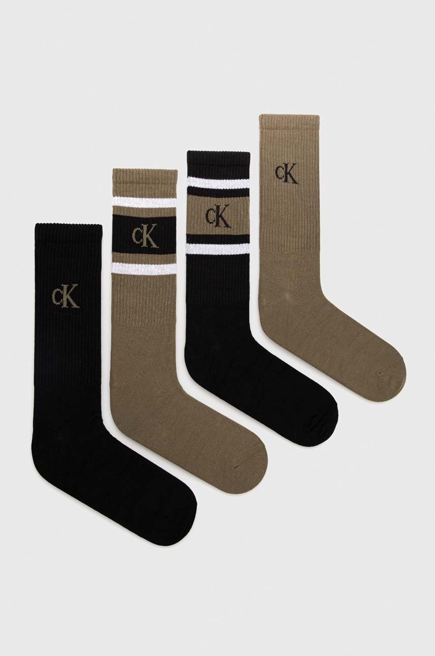 

Чорапи Calvin Klein (4 чифта) в зелено, Зелен