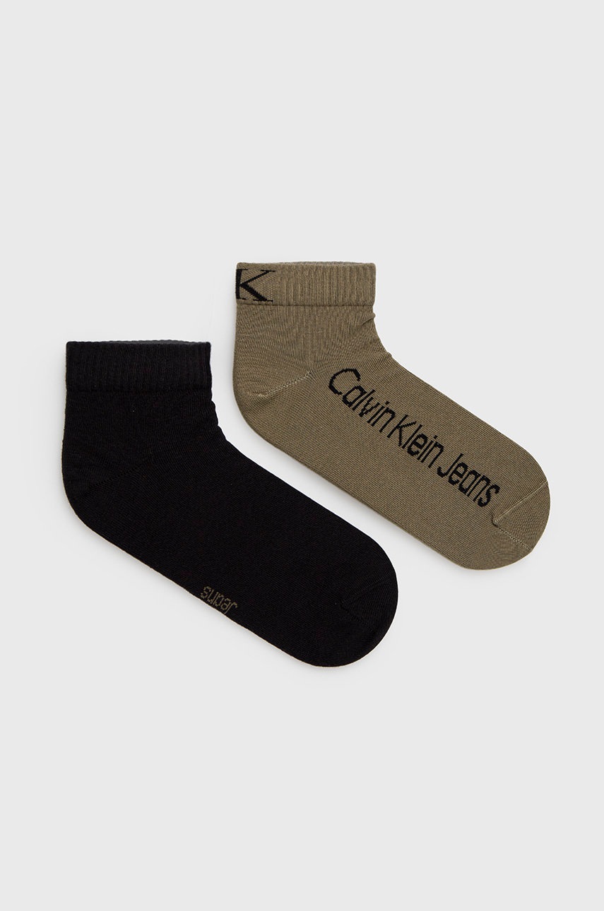 

Чорапи Calvin Klein в зелено, Зелен