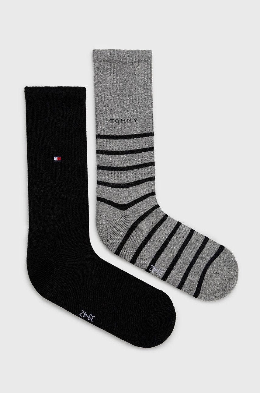 Ponožky Tommy Hilfiger pánské, šedá barva - šedá -  75% Bavlna