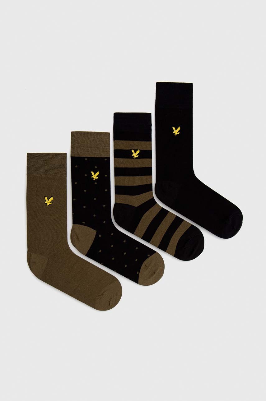 

Чорапи Lyle & Scott (4 броя) в зелено, Зелен