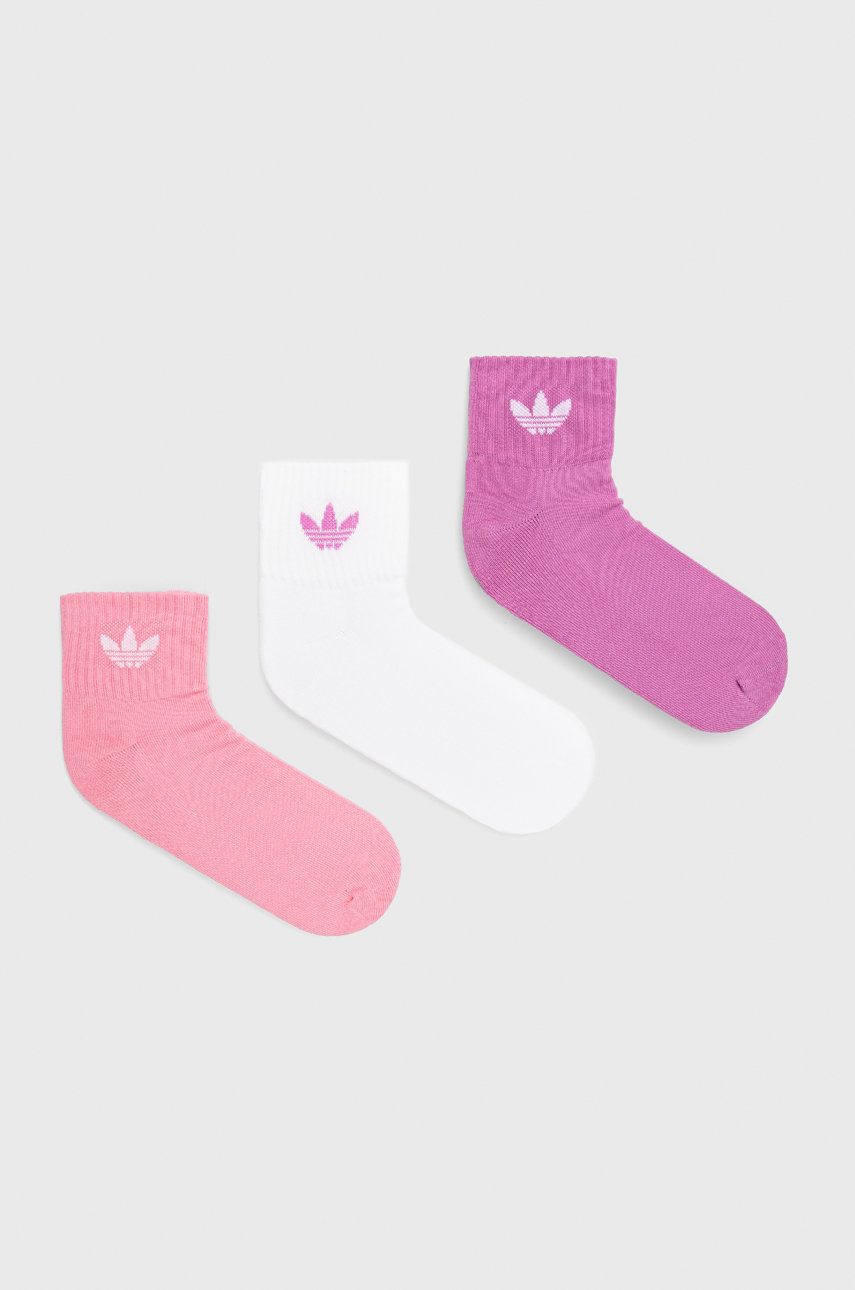 Adidas Originals skarpetki (3-pack) kolor różowy