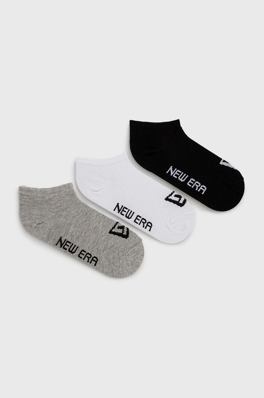 Ponožky New Era (3-pak) šedá barva - šedá -  70% Bavlna