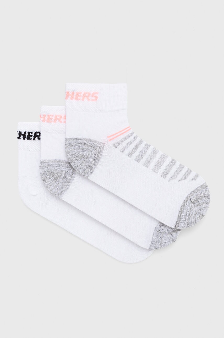 

Чорапи Skechers (3 чифта) в бяло, Бял