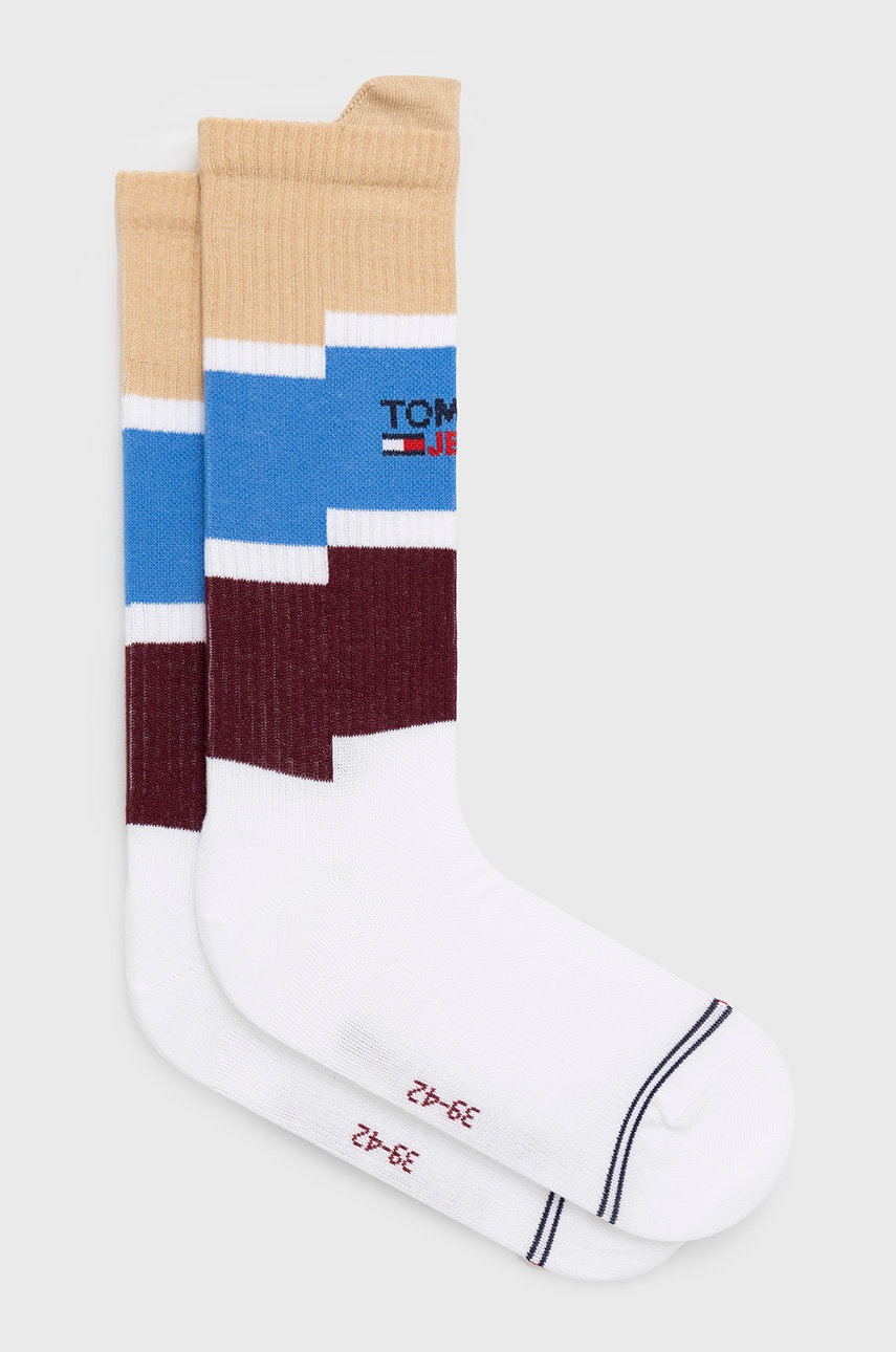 

Чорапи Tommy Jeans в бяло, Бял