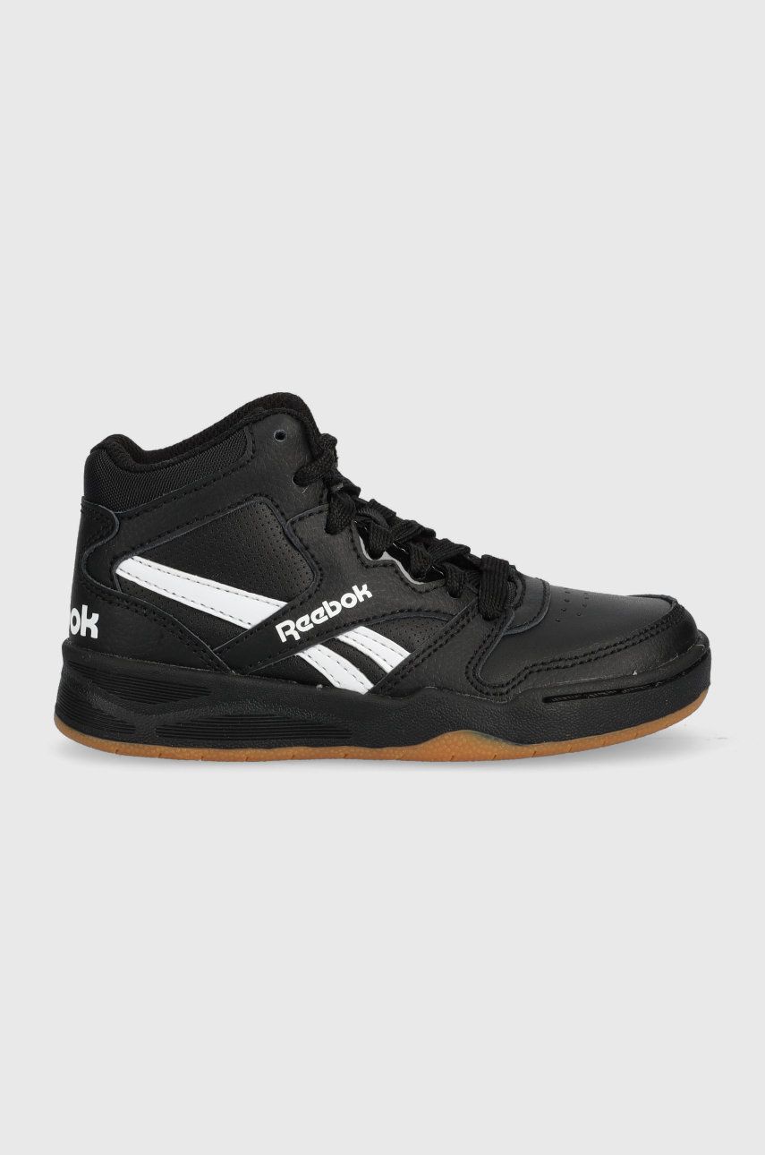 Levně Dětské kožené sneakers boty Reebok Classic černá barva