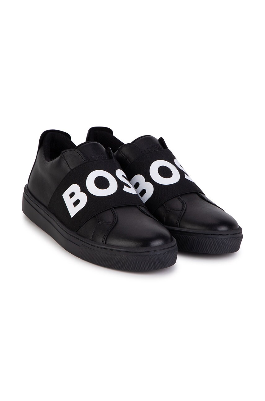 Boss teniși din piele copii culoarea negru