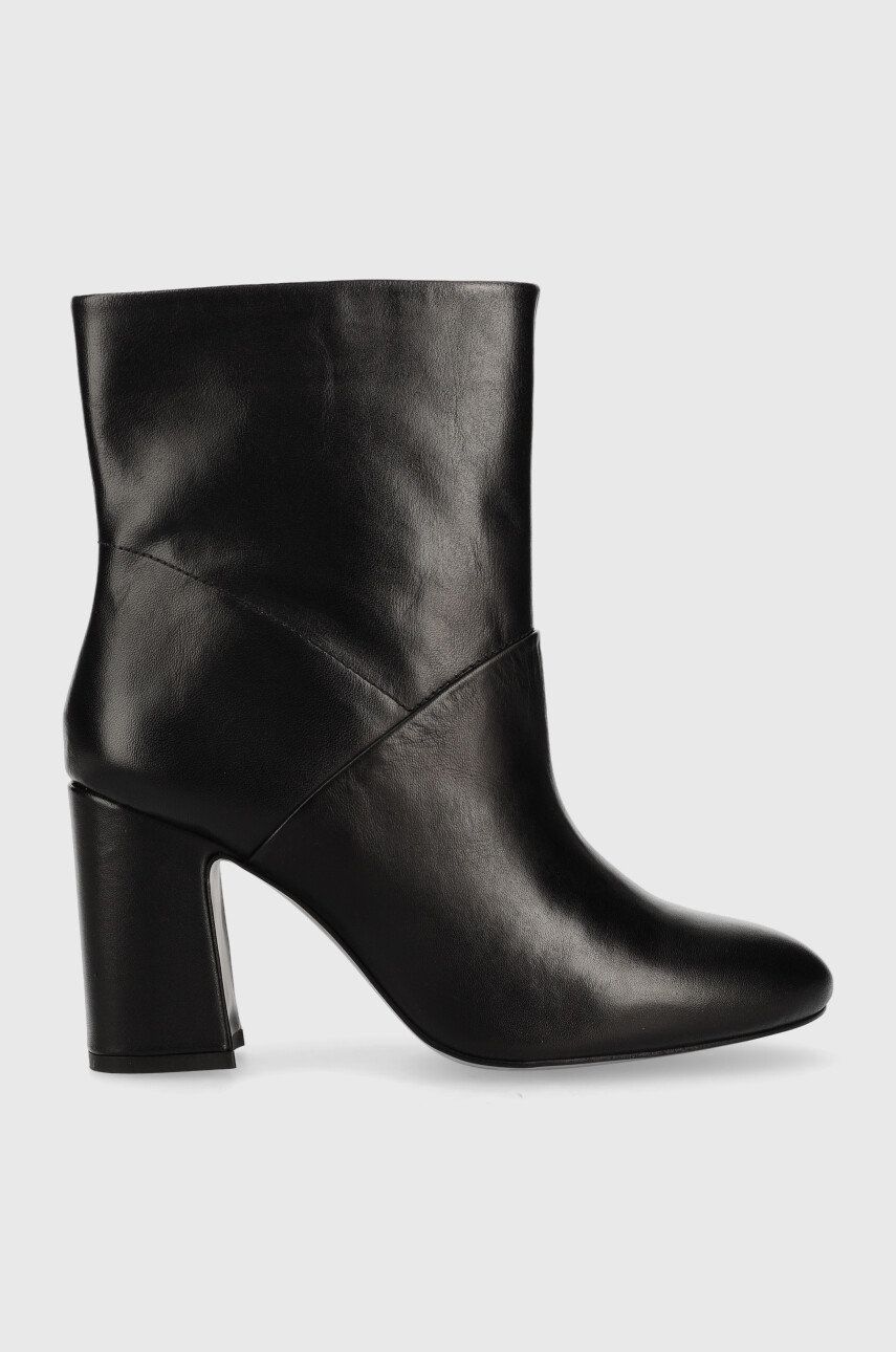 Sisley cizme de piele femei, culoarea negru, cu toc drept answear.ro imagine noua