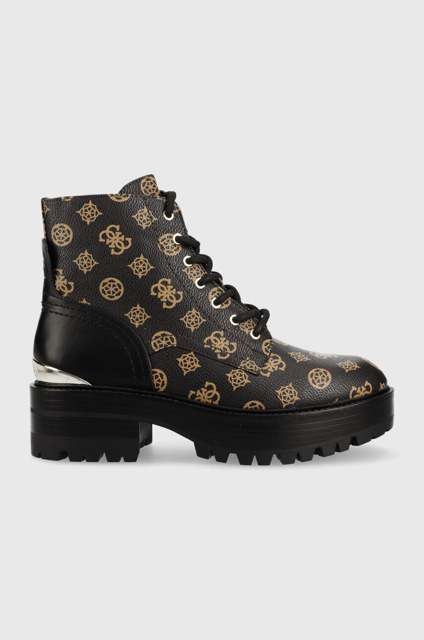 

Черевики Guess Folowe2 жіночі колір чорний на платформі
