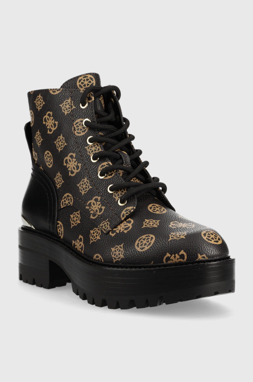 

Черевики Guess Folowe2 жіночі колір чорний на платформі