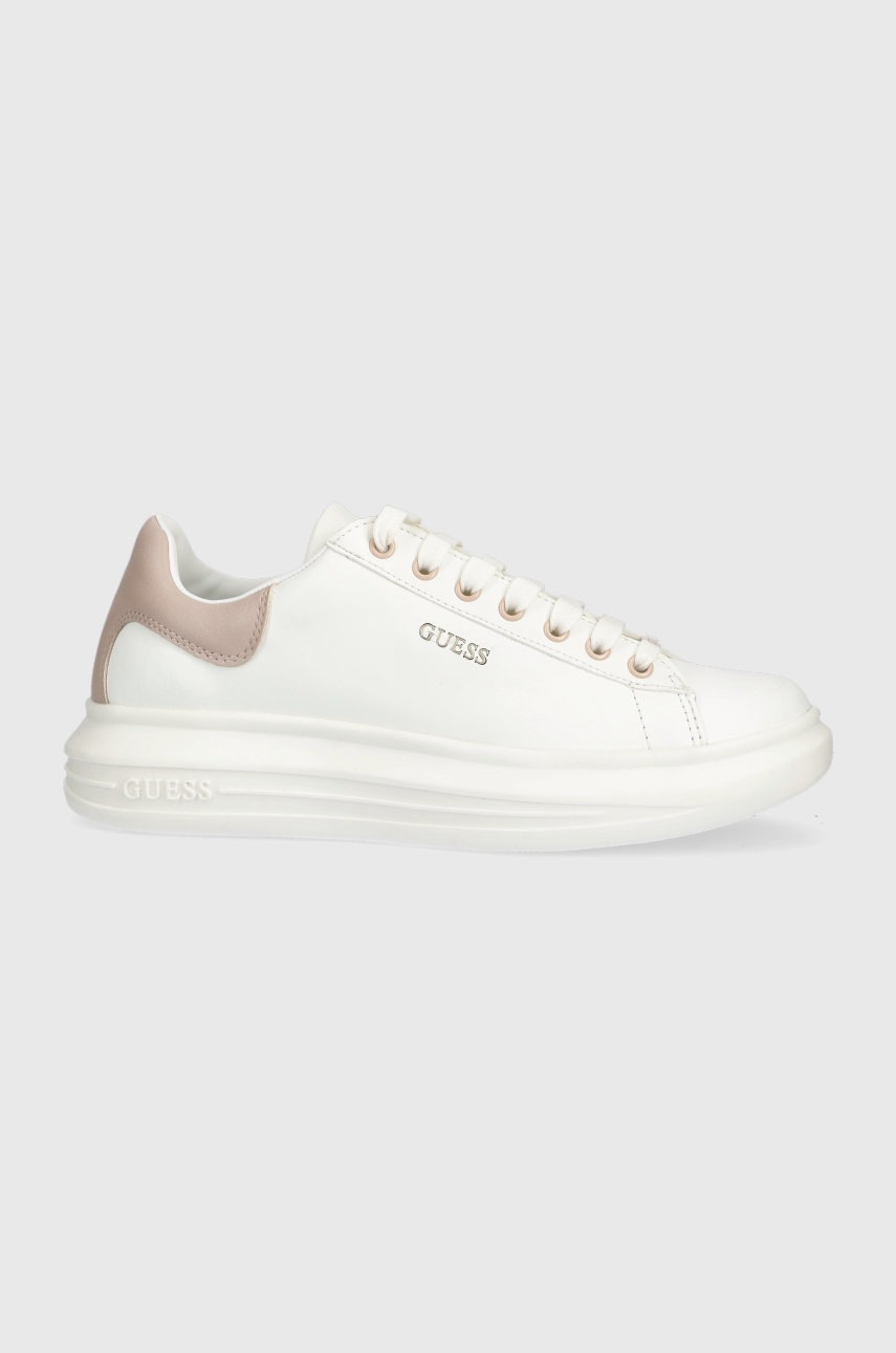 

Кожени маратонки Guess Vibo в бяло, Бял