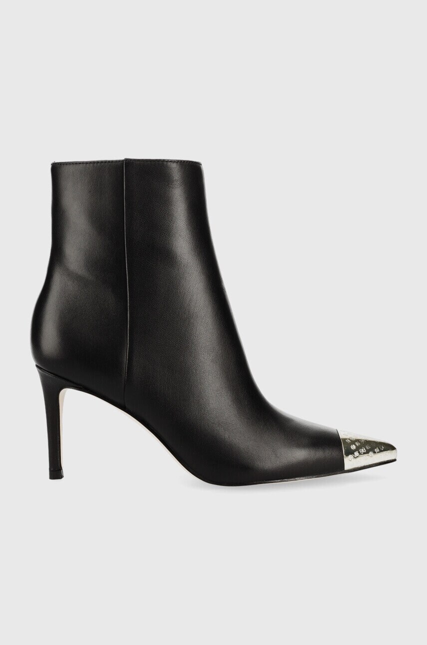 

Кожени боти Guess Alinda в черно с ток стилето, Черен