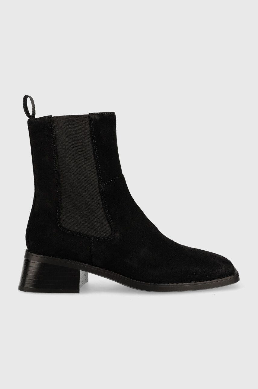 Semišové kotníkové boty Vagabond Shoemakers Blanca dámské, černá barva, na podpatku