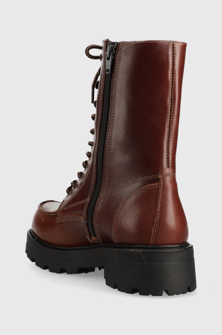 Vagabond Shoemakers Bocanci De Piele Cosmo 2.0 Femei, Culoarea Bordo, Cu Toc Plat