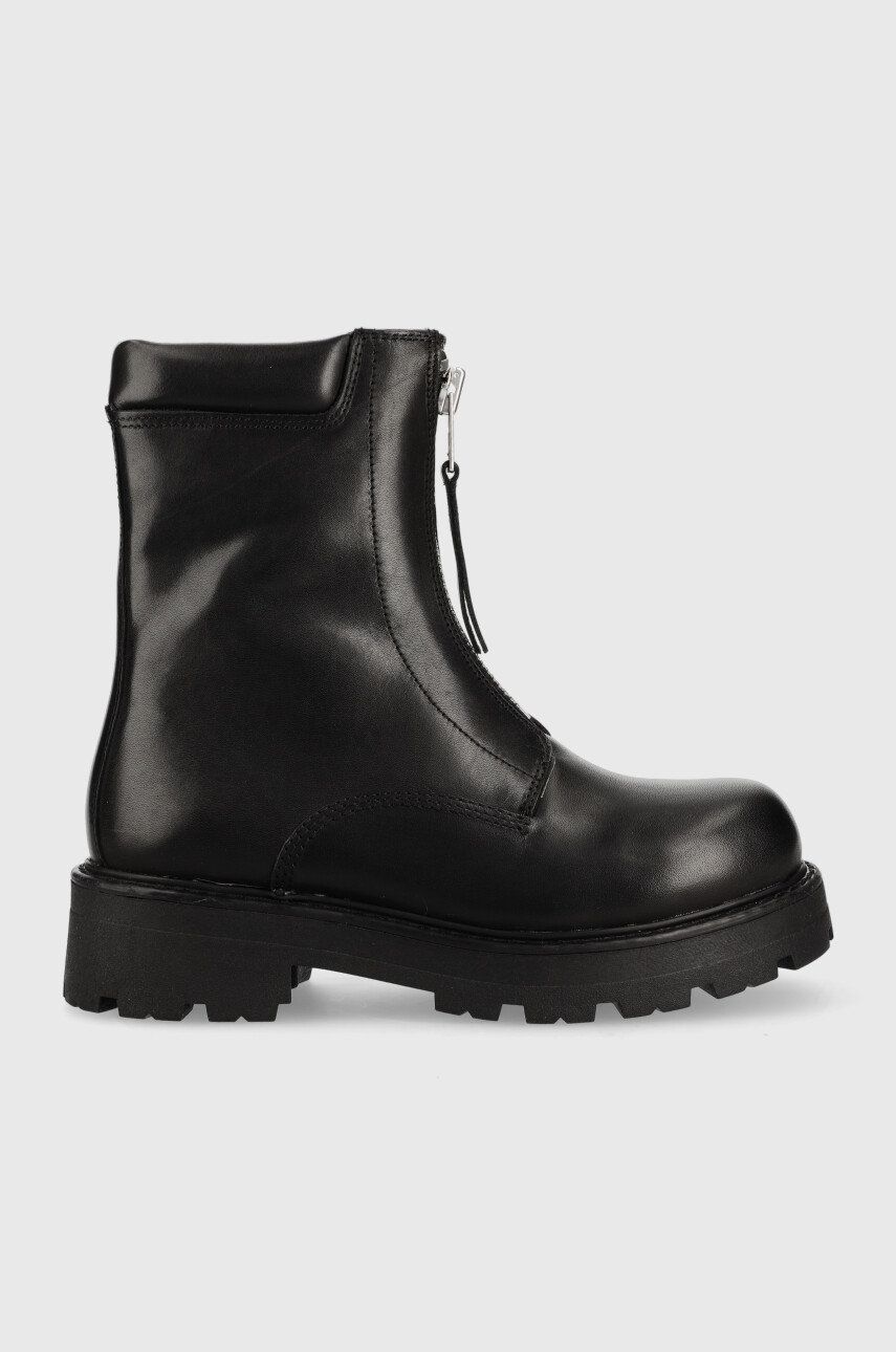 Levně Kožené kotníkové boty Vagabond Shoemakers Cosmo 2.0 dámské, černá barva, na platformě