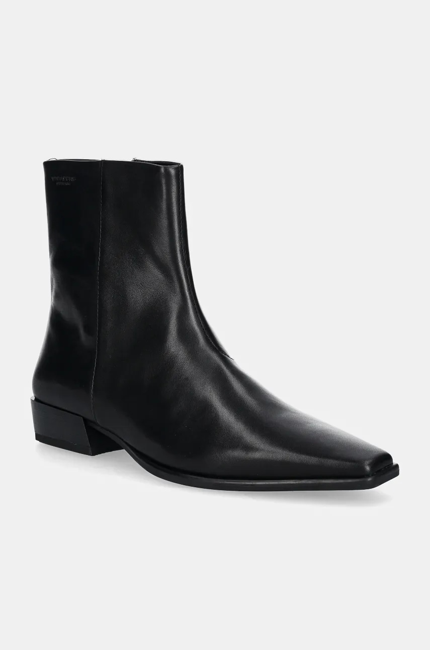 Vagabond Shoemakers cizme de piele Nella femei, culoarea negru, cu toc plat Vagabond Shoemakers cizme de piele Nella femei, culoarea negru, cu toc plat