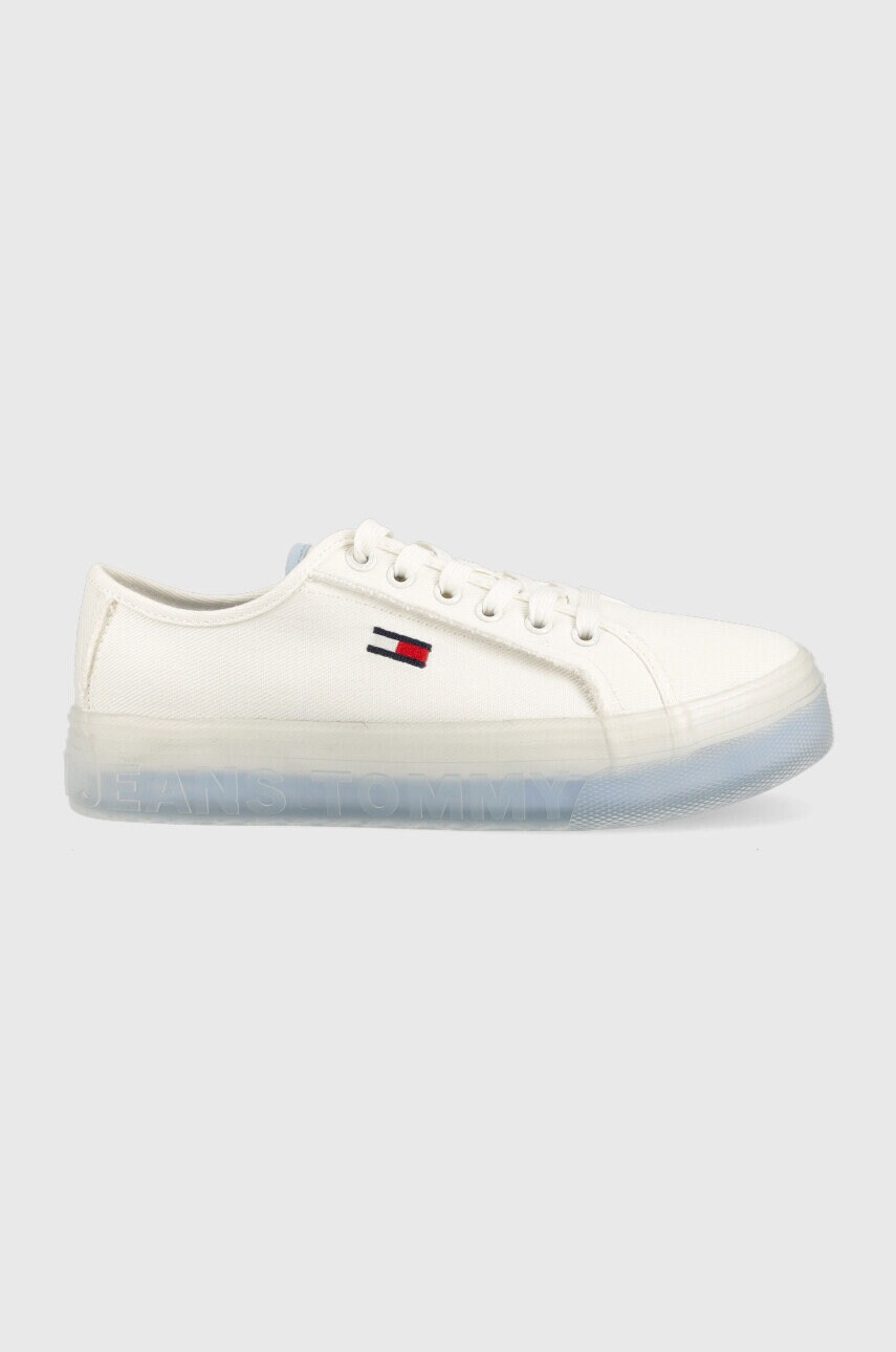 Tommy jeans tenisi siren femei, culoarea alb