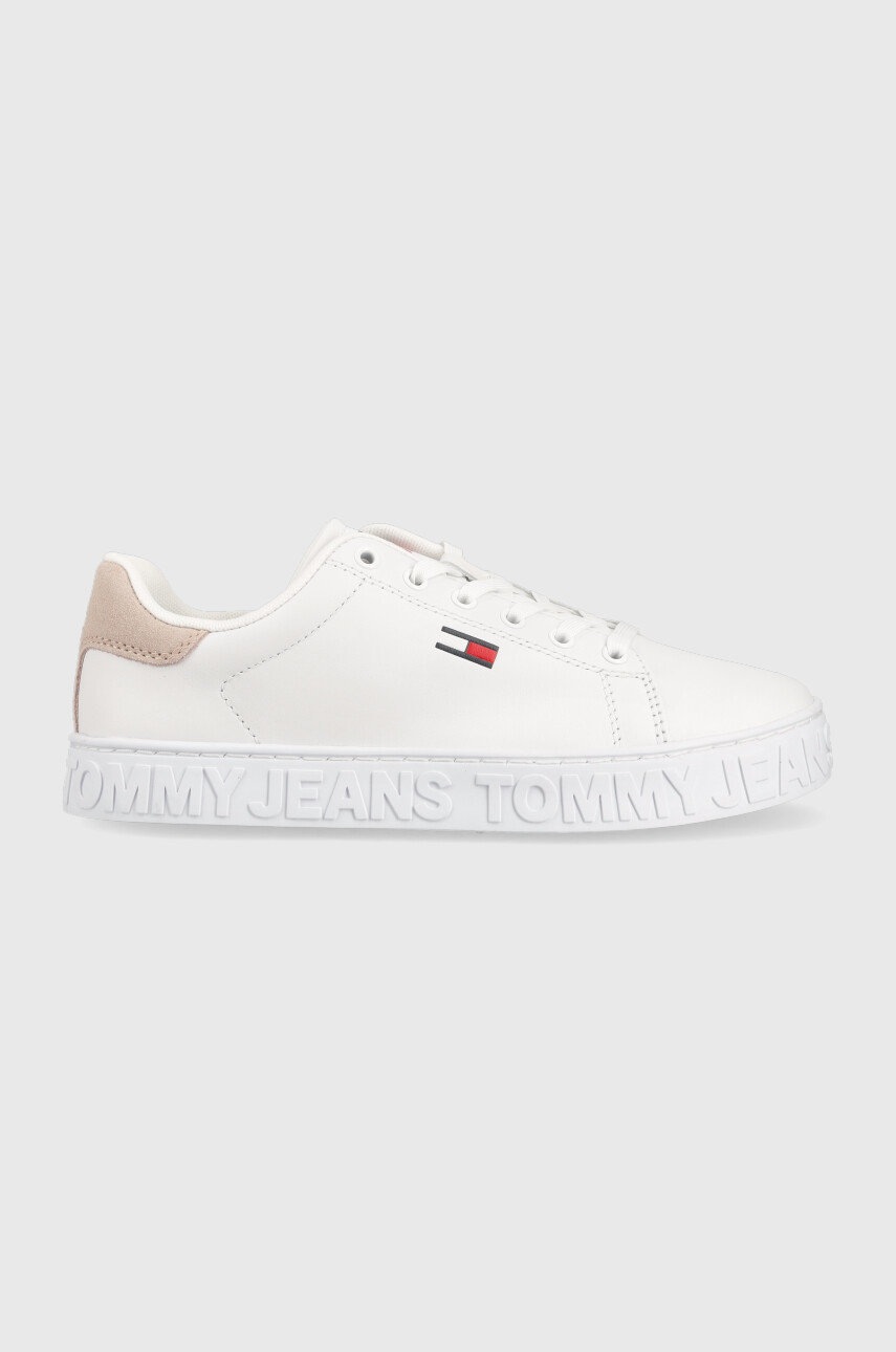 

Кожени маратонки Tommy Jeans Sneaker Pop в бяло, Бял