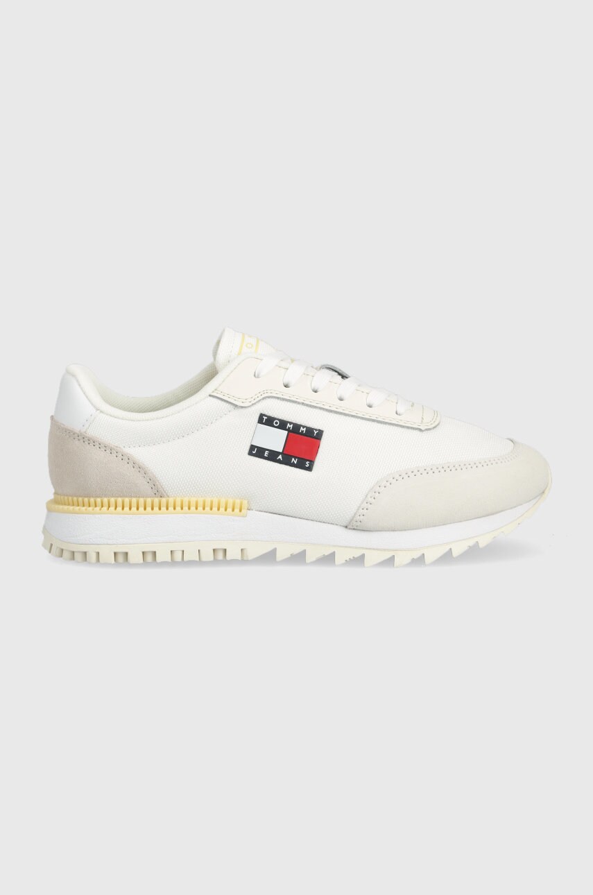 Tommy jeans sneakers retro evolve , culoarea alb