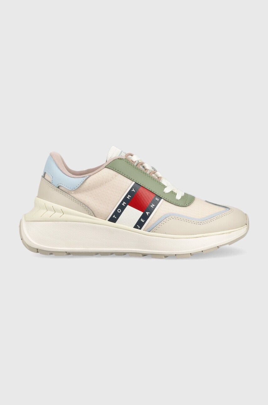 Tommy jeans sneakers fashion retro run culoarea bej