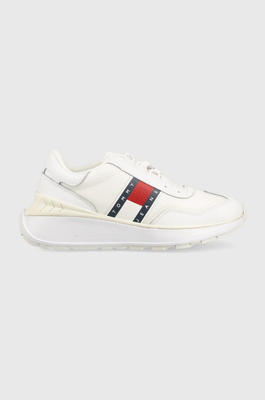 Tommy Jeans sneakers Fashion Retro Run , culoarea alb