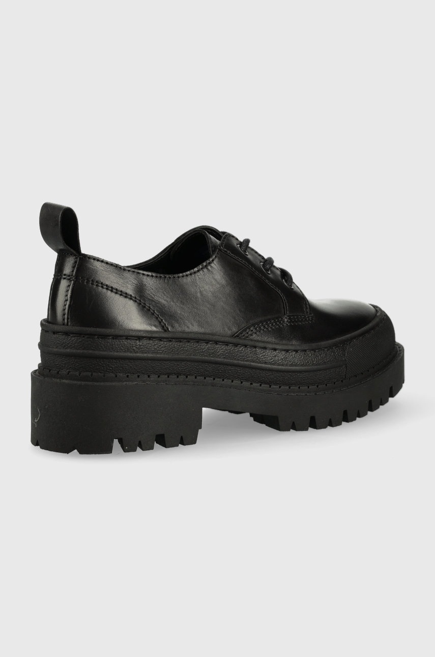 

Кожаные туфли Tommy Jeans Foxing Leather Shoe женские цвет чёрный на платформе