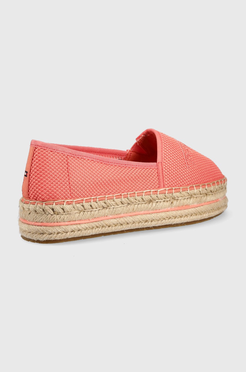 

Эспадрильи Tommy Hilfiger Th Textured Flatform цвет розовый на платформе