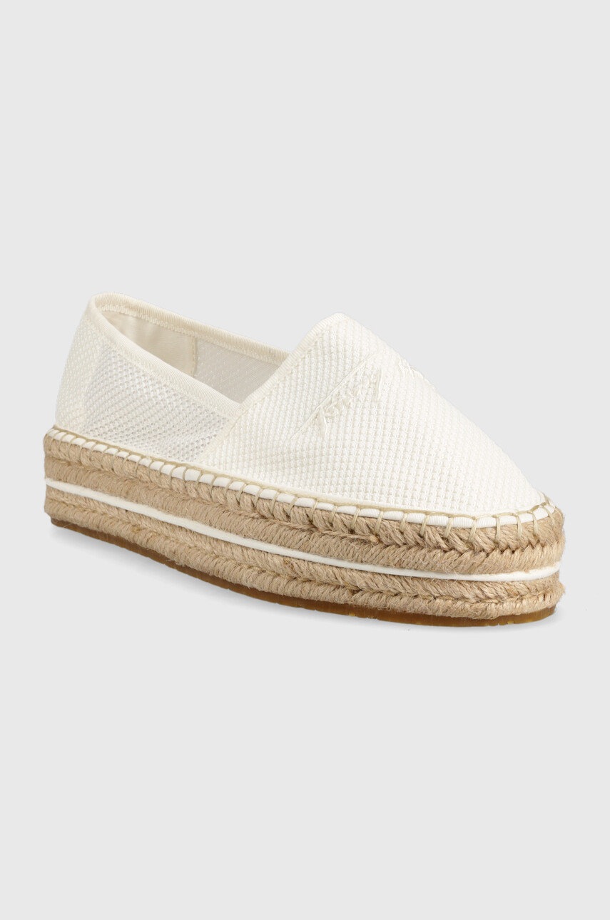

Еспадрилі Tommy Hilfiger Th Textured Flatform колір білий на платформі