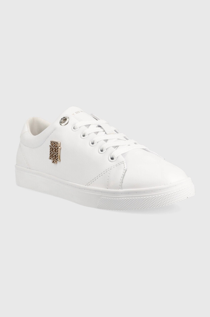 

Кожаные кроссовки Tommy Hilfiger Th Hardware Logo Cupsole цвет белый
