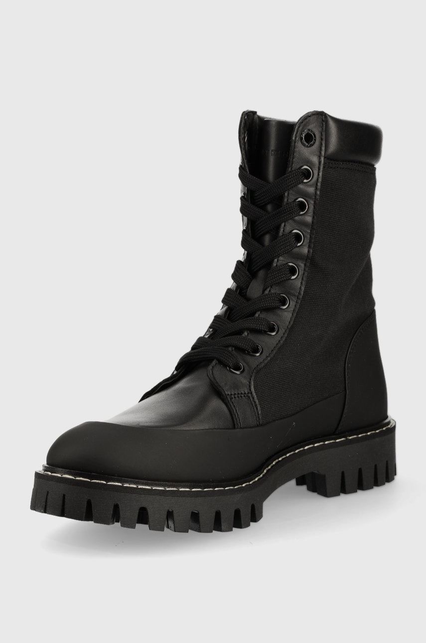 Tommy Hilfiger bakancs Th Casual Lace Up Boot fekete, női, lapos talpú termék 2. képe