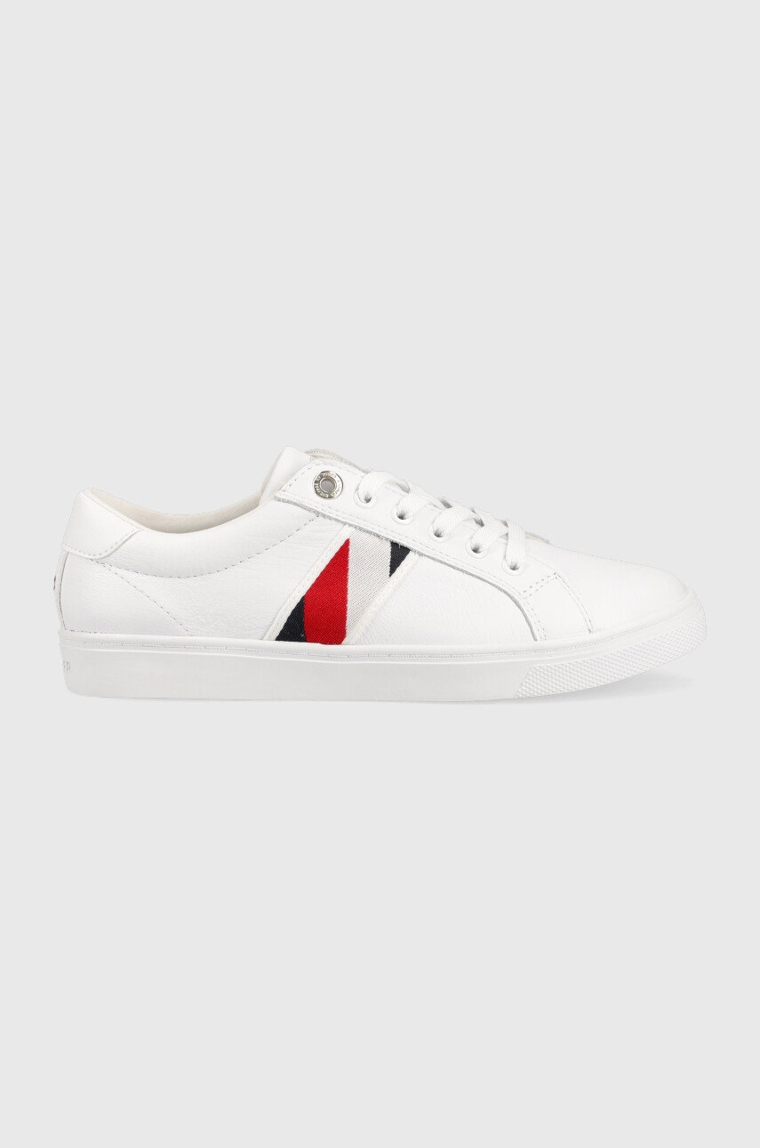 

Кожаные кроссовки Tommy Hilfiger Corporate Tommy Cupsole цвет белый