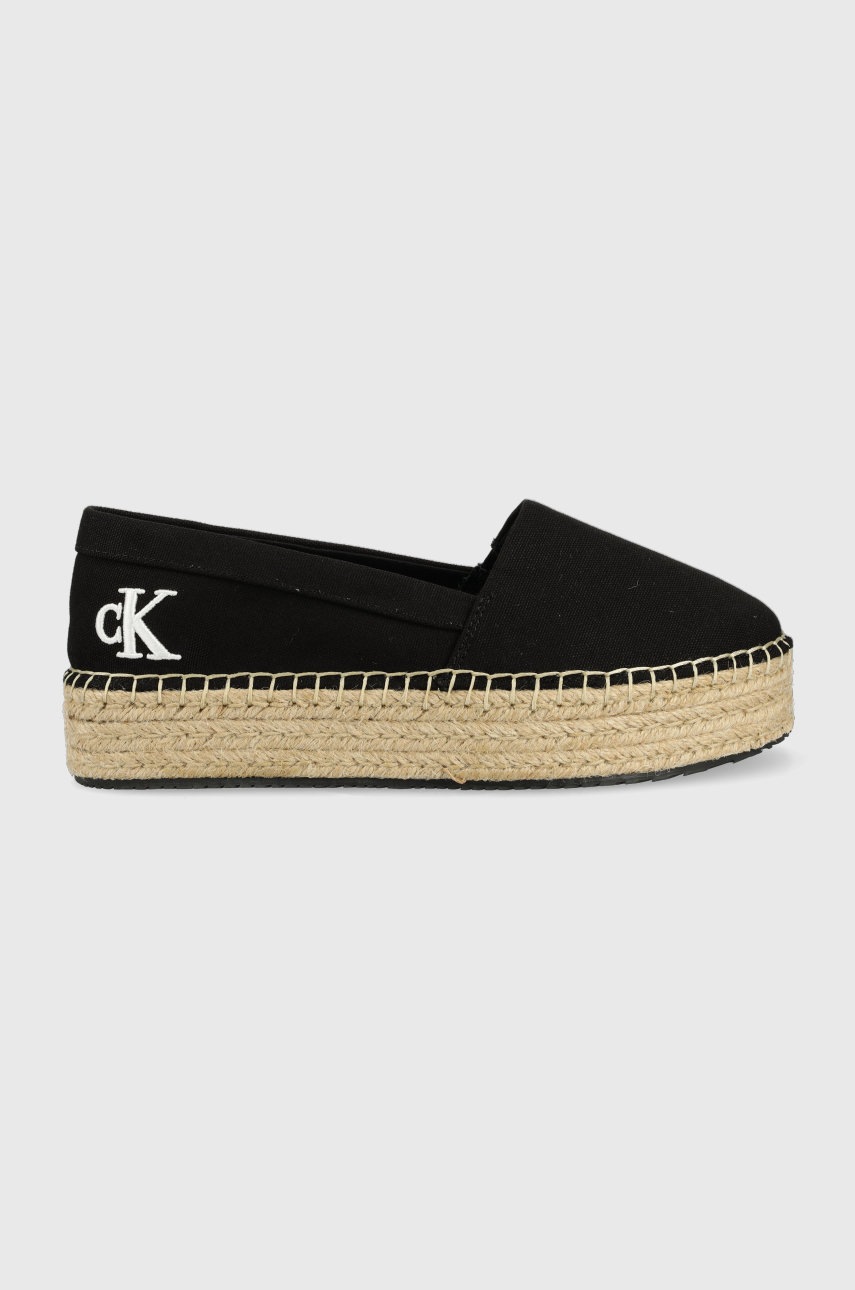 

Еспадрили Calvin Klein Jeans Flatform Espadrille в черно с платформа, Черен