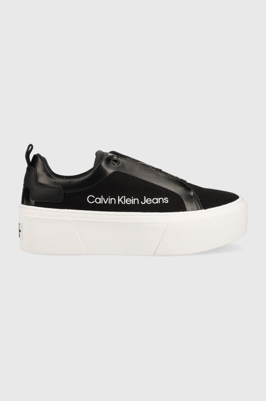 

Маратонки Calvin Klein Jeans Vulcanized Flatform в черно, Черен