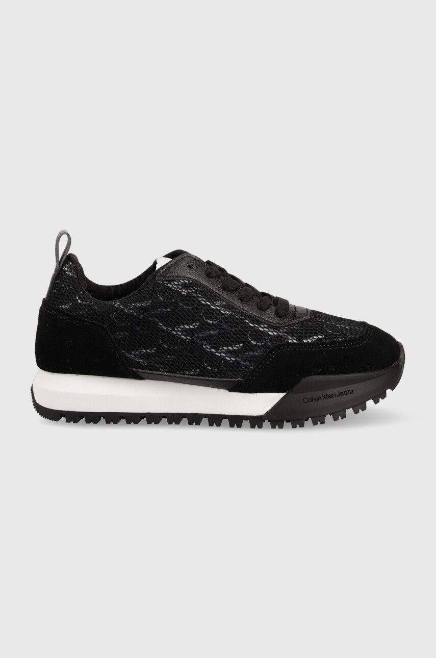 

Маратонки Calvin Klein Jeans New Retro Runner Laceup в черно, Черен