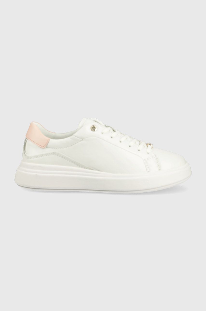 Calvin Klein sneakersy skórzane Gend Neut Lace Up kolor biały