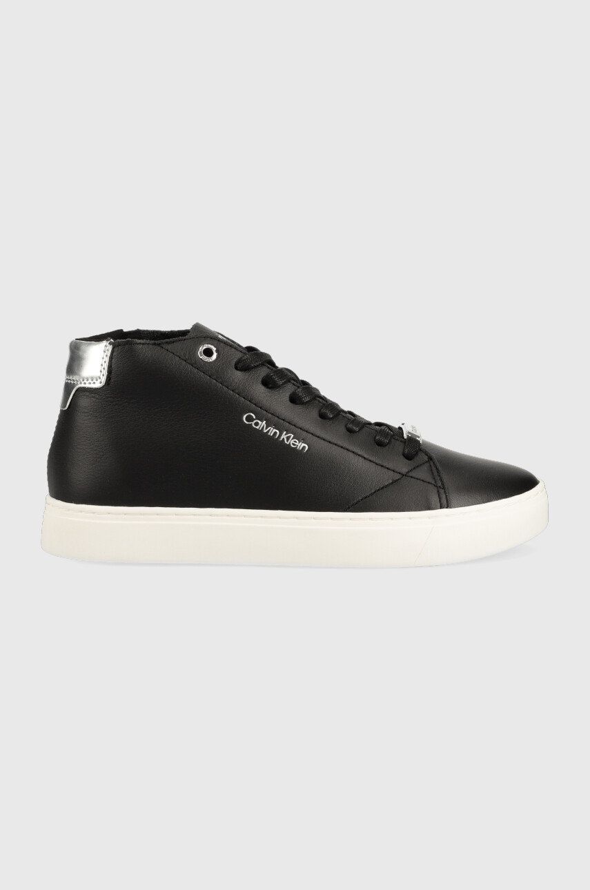 Kožené sneakers boty Calvin Klein Cupsole Unlined High Top černá barva - černá -  Svršek: Příro