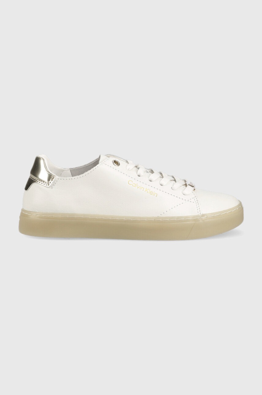 

Кожени маратонки Calvin Klein Cupsole Unlined Lace Up в бяло, Бял