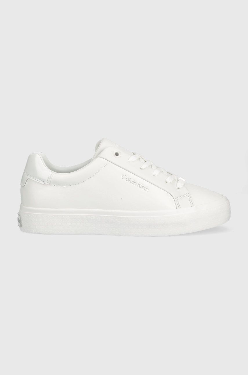 Calvin Klein sneakersy skórzane Vulc Lace Up kolor biały