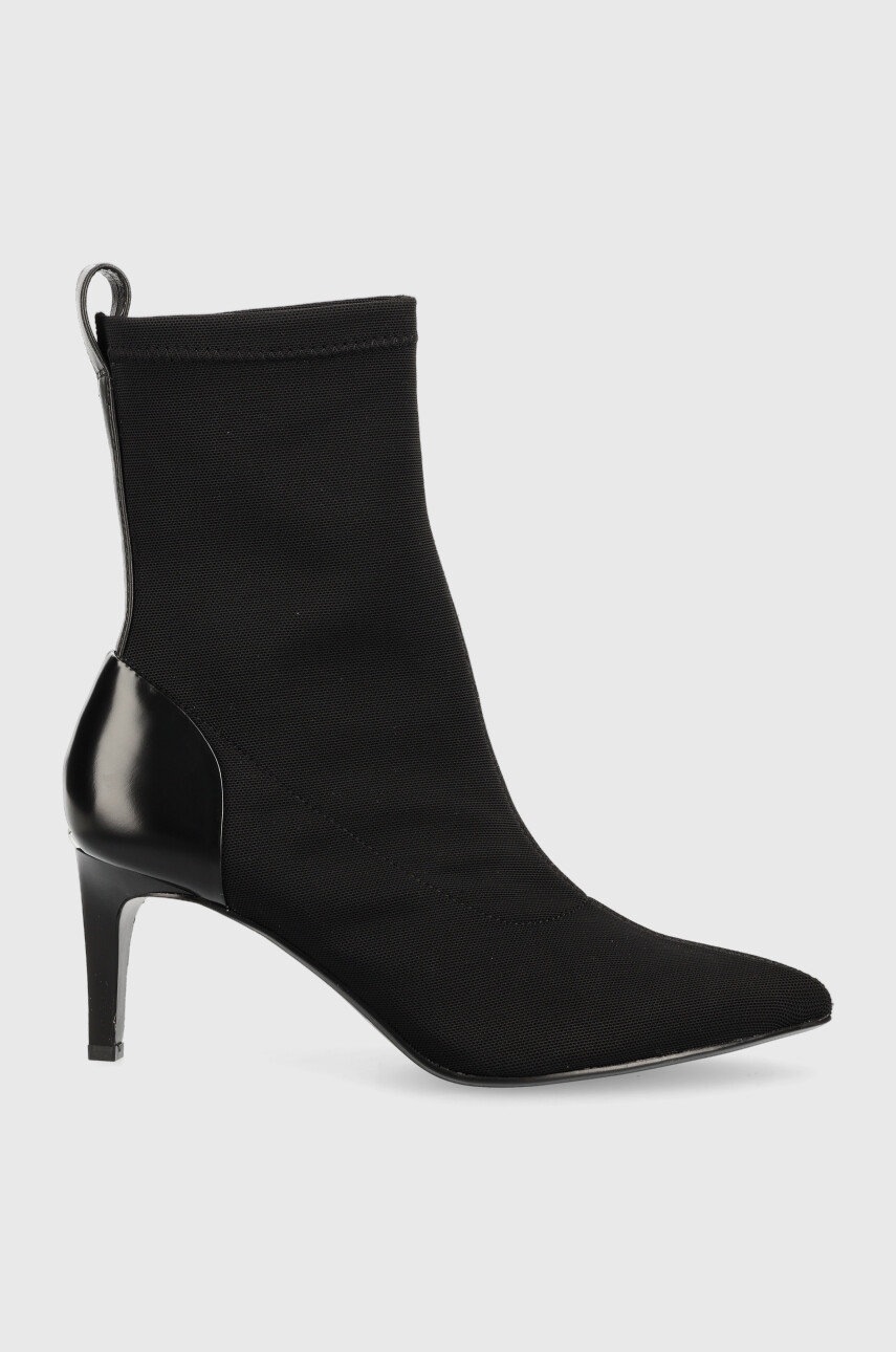 

Боти Calvin Klein Sock Ankle Boot в черно с ток стилето, Черен