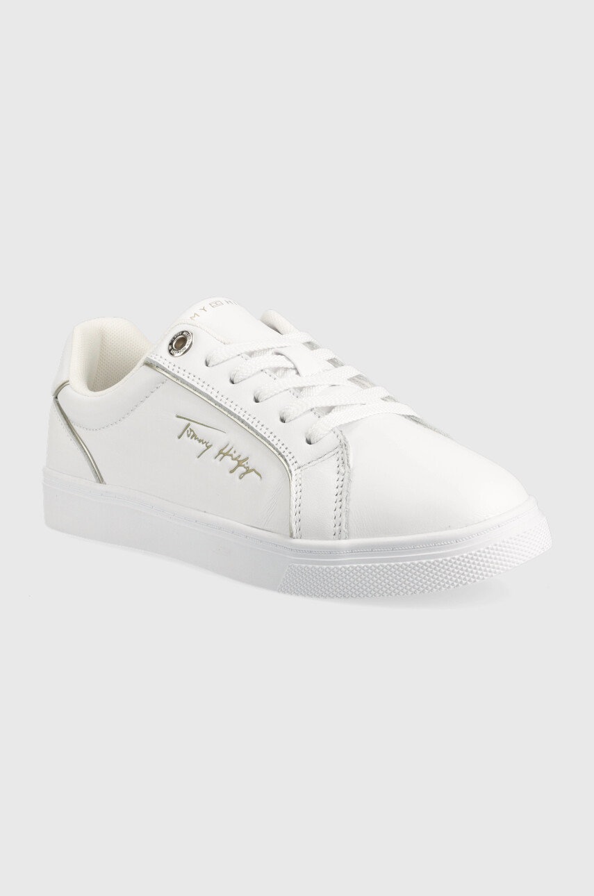 

Кожаные кроссовки Tommy Hilfiger Signature Piping Sneaker цвет белый