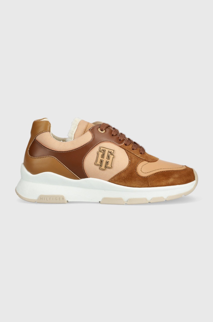 

Маратонки Tommy Hilfiger Th Warmlined Runner Sneaker в кафяво, Кафяв