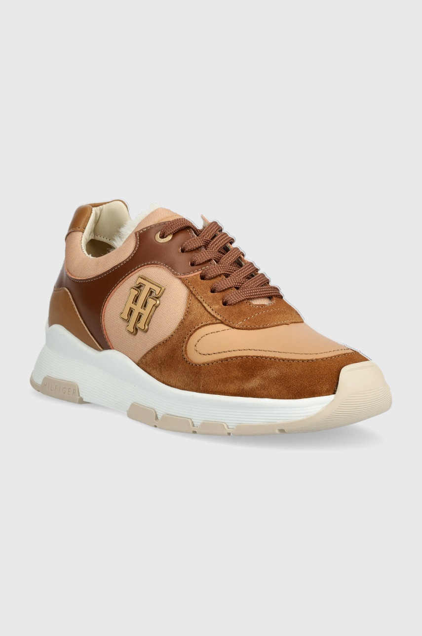 

Кросівки Tommy Hilfiger Th Warmlined Runner Sneaker колір коричневий