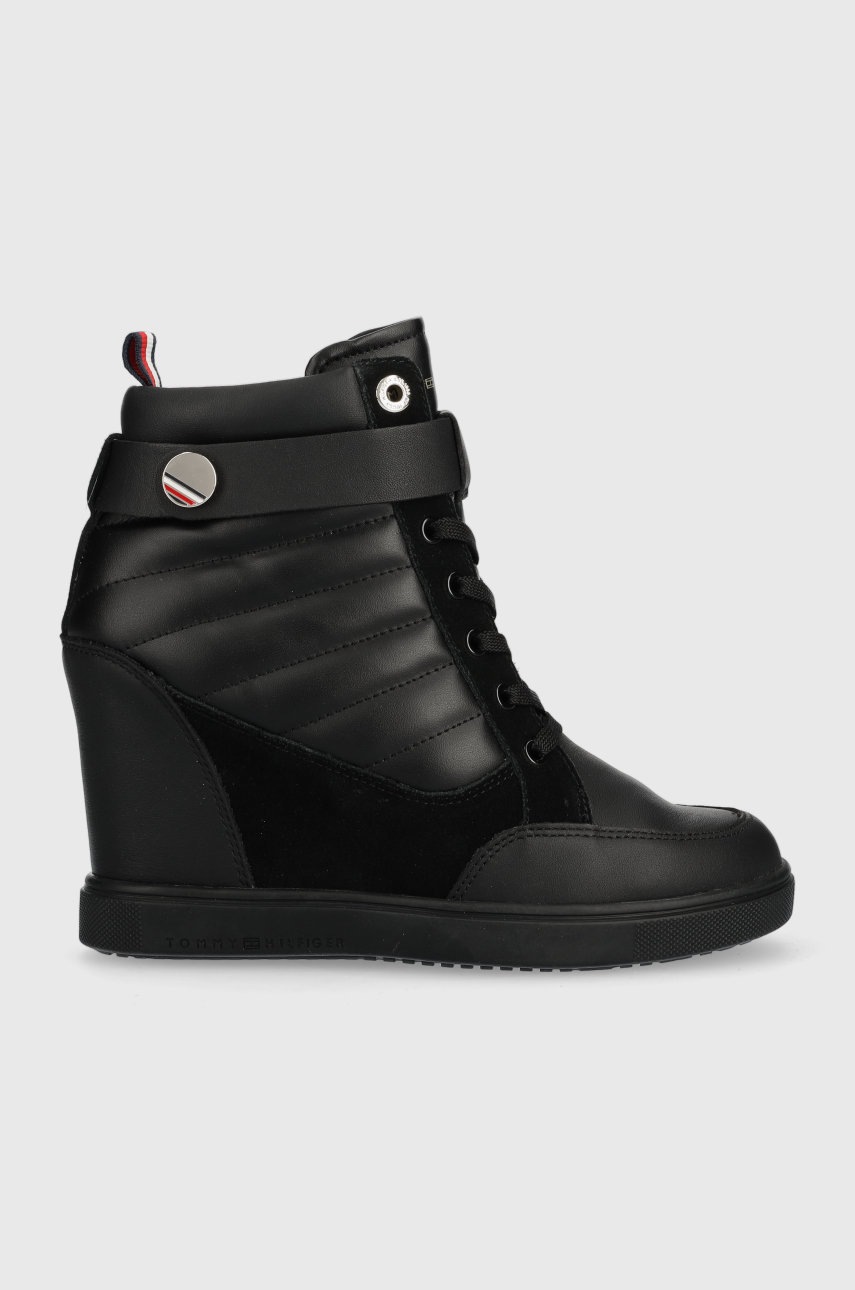

Полусапожки Tommy Hilfiger Wedge Sneaker Boot цвет чёрный на платформе